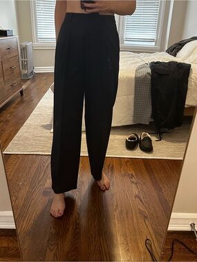 NWOT Iris & Ink Navy Blue Striped Wool Trousers